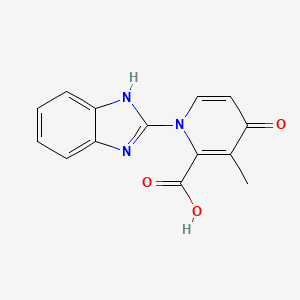 1-(1H-benzo[d]imidazol-2-yl)-3-methyl-4-oxo-1,4-dihydropyridine-2-carboxylic acid structure, CAS 1163685-30-0