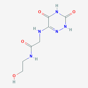 2-[(3,5-dioxo-2H-1,2,4-triazin-6-yl)amino]-N-(2-hydroxyethyl)acetamide structure, CAS 295362-32-2