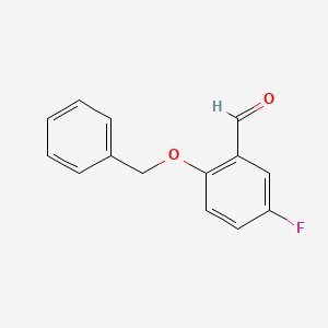 2-(benzyloxy)-5-fluorobenzaldehyde structure, CAS 312314-37-7