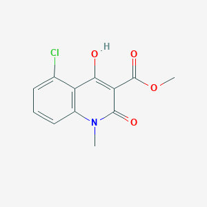 3-Quinolinecarboxylic acid, 5-chloro-1,2-dihydro-4-hydroxy-1-Methyl-2-oxo-, Methyl ester structure, CAS 637027-41-9