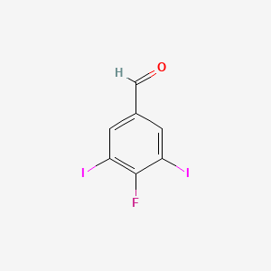 4-Fluoro-3,5-diiodobenzaldehyde, 97% structure, CAS 879127-68-1