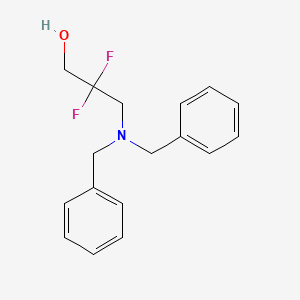 3-(dibenzylamino)-2,2-difluoropropan-1-ol structure, CAS 890147-32-7