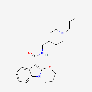 PIBOSEROD,2H-(1,3)OXAZINO(3,2-A)INDOLE-10-CARBOXAMIDE, N-((1-BUTYL-4-PIPERIDINYL)METHYL)-3,4-DIHYDRO- structure, CAS 152811-62-6