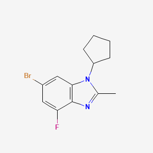 6-bromo-1-cyclopentyl-4-fluoro-2-methyl-1H-benzo[d]imidazole structure, CAS 1231930-36-1