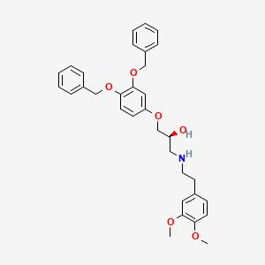 1-(3,4-bis(benzyloxy)phenoxy)-3-(3,4-dimethoxyphenethylamino)propan-2-ol structure, CAS 782436-39-9