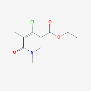 4-CHLORO-1,5-DIMETHYL-6-OXO-1,6-DIHYDRO-PYRIDINE-3-CARBOXYLIC ACID ETHYL ESTER structure, CAS 853109-70-3