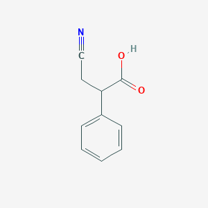 3-cyano-2-phenylpropanoic acid structure, CAS 442542-97-4