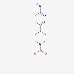 tert-butyl 4-(6-aMinopyridin-3-yl)piperidine-1-carboxylate structure, CAS 1198408-35-3