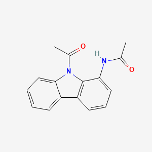 N-(9-acetyl-9H-carbazol-8-yl)acetamide structure, CAS 93463-76-4