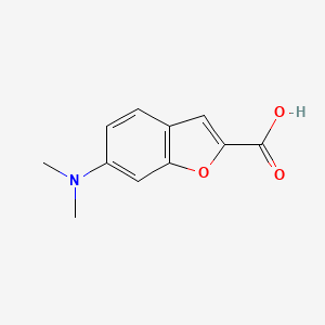 6-(dimethylamino)benzofuran-2-carboxylic acid structure, CAS 842958-64-9