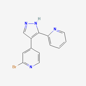 2-BROMO-4-(3-PYRIDIN-2-YL-1H-PYRAZOL-4-YL)-PYRIDINE structure, CAS 446880-81-5