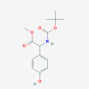 Methyl 2-(Boc-aMino)-2-(4-hydroxyphenyl)acetate structure, CAS 143323-49-3