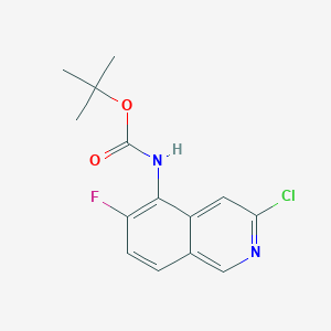 tert-butyl 3-chloro-6-fluoroisoquinolin-5-ylcarbamate structure, CAS 1841079-96-6
