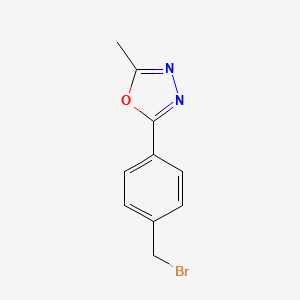 2-[4-(BROMOMETHYL)PHENYL]-5-METHYL-1,3,4-OXADIAZOLE structure, CAS 946409-17-2