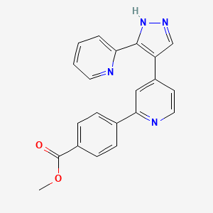 Methyl 4-(4-(3-(pyridin-2-yl)-1H-pyrazol-4-yl)pyridin-2-yl)benzoate structure, CAS 886444-10-6