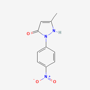 1-(4-Nitrophenyl)-3-methyl-5-pyrazolone structure, CAS 35496-23-2