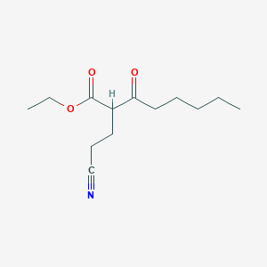 ethyl 2-(2-cyanoethyl)-3-oxooctanoate structure, CAS 872804-89-2