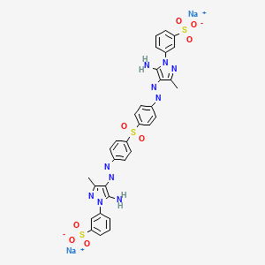 disodium 3,3'-[sulphonylbis[p-phenyleneazo(5-imino-3-methyl-1H-pyrazole-4,1-diyl)]]bis(benzenesulphonate) structure, CAS 71033-19-7