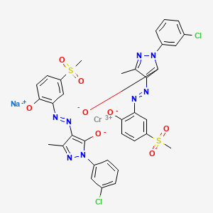 sodium bis[2-(3-chlorophenyl)-2,4-dihydro-4-[[2-hydroxy-5-mesylphenyl]azo]-5-methyl-3H-pyrazol-3-onato(2-)]chromate(1-) structure, CAS 51147-75-2