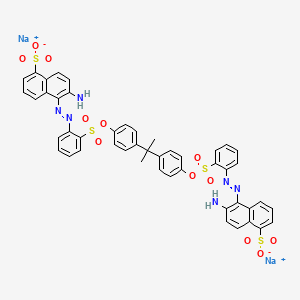 disodium 5,5'-[(1-methylethylidene)bis(4,1-phenyleneoxysulphonyl-2,1-phenyleneazo)]bis[6-aminonaphthalene-1-sulphonate] structure, CAS 70161-18-1