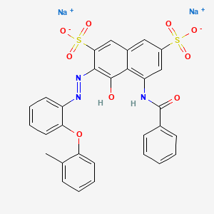 disodium 5-(benzoylamino)-4-hydroxy-3-[[2-(2-methylphenoxy)phenyl]azo]naphthalene-2,7-disulphonate structure, CAS 70210-37-6