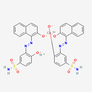 hydrogen bis[4-hydroxy-3-[(2-hydroxy-1-naphthyl)azo]benzenesulphonamidato(2-)]cobaltate(1-) structure, CAS 50525-57-0