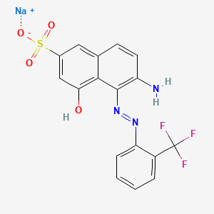 sodium 6-amino-4-hydroxy-5-[[2-(trifluoromethyl)phenyl]azo]naphthalene-2-sulphonate structure, CAS 67786-14-5