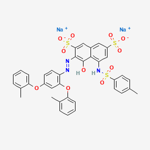 disodium 3-[[2,4-bis(2-methylphenoxy)phenyl]azo]-4-hydroxy-5-[[(p-tolyl)sulphonyl]amino]naphthalene-2,7-disulphonate structure, CAS 70210-05-8