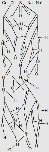 disodium [N-(2-chlorophenyl)-2-[(2-hydroxy-5-nitrophenyl)azo]-3-oxobutyramidato(2-)][3-hydroxy-4-[(2-hydroxy-1-naphthyl)azo]-7-nitronaphthalene-1-sulphonato(3-)]chromate(2-) structure, CAS 72403-66-8