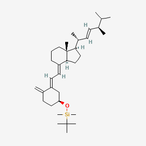 tert-butyl((E)-3-((E)-2-((1R,3aS,7aR)-1-((2R,5R,E)-5,6-diMethylhept-3-en-2-yl)-7a-Methyldihydro-1H-inden-4(2H,5H,6H,7H,7aH)-ylidene)ethylidene)-4-Methylenecyclohexyloxy)diMethylsilane structure, CAS 104846-63-1