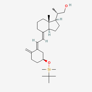 (S)-2-((1R,3aS,7aR,E)-4-((E)-2-((S)-5-((tert-butyldiMethylsilyl)oxy)-2-Methylenecyclohexylidene)ethylidene)-7a-Methyloctahydro-1H-inden-1-yl)propan-1-ol structure, CAS 87407-51-0