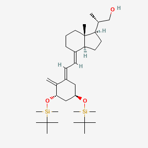 (S)-2-((1R,3aS,7aR,E)-4-((E)-2-((3S,5R)-3,5-bis(tert-butyldiMethylsilyloxy)-2-Methylenecyclohexylidene)ethylidene)-7a-Methyloctahydro-1H-inden-1-yl)propan-1-ol structure, CAS 128387-35-9