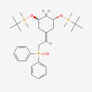 (3R-trans)-[2-[3,5-Bis[[(1,1-diMethylethyl)diMethylsilyl]oxy]cyclohexylidene]ethyl]diphenyl-phosphine Oxide structure, CAS 139356-39-1