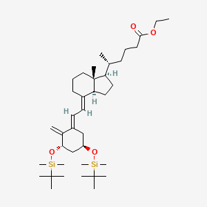 (5R)-ethyl 5-((1R,3aS,7aR)-4-((E)-2-((3S,5R)-3,5-bis(tert-butyldiMethylsilyloxy)-2-Methylenecyclohexylidene)ethyl)-7a-Methyloctahydro-1H-inden-1-yl)hexanoate structure, CAS 169900-32-7