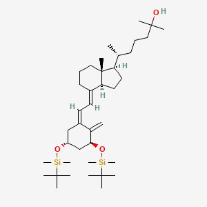 6-(4-{2-[3,5-Bis-(tert-butyl-dimethyl-silanyloxy)-2-methylene-cyclohexylidene]-ethylidene}-7a-methyl-octahydro-inden-1-yl)-2-methyl-heptan-2-ol structure, CAS 140710-96-9