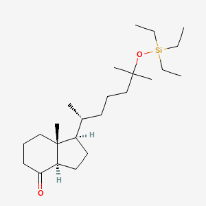 4H-Inden-4-one, 1-[1,5-dimethyl-5-[(triethylsilyl)oxy]hexyl]octahydro-7a-methyl-, [1R-[1α(R*),3aβ,7aα]]- structure, CAS 144848-24-8