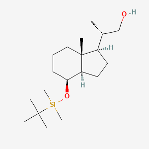 1H-Indene-1-ethanol, 4-[[(1,1-diMethylethyl)diMethylsilyl]oxy]octahydro-β,7a-diMethyl-, (βS,1R,3aR,4S,7aR)- structure, CAS 100928-03-8