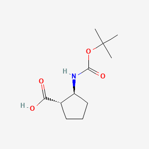 (1S,2S)-BOC-2-AMINOCYCLOPENTANE CARBOXYLIC ACID structure, CAS 143679-80-5