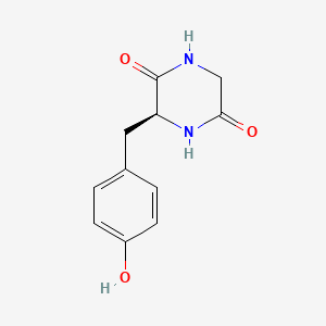 3-[(4-hydroxyphenyl)methyl]piperazine-2,5-dione structure, CAS 5845-66-9
