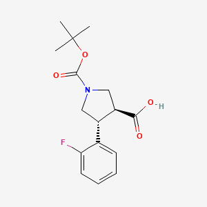 BOC-(TRANS)-4-(2-FLUORO-PHENYL)-PYRROLIDINE-3-CARBOXYLIC ACID structure, CAS 959581-02-3