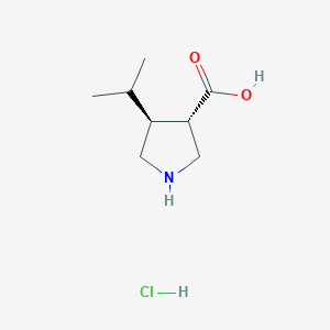(+/-)-TRANS-4-ISOPROPYLPYRROLIDINE-3-CARBOXYLIC ACID HYDROCHLORIDE structure, CAS 1049740-49-9