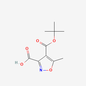 4-(tert-butoxycarbonyl)-5-methylisoxazole-3-carboxyic acid structure, CAS 135401-79-5