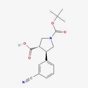 BOC-(TRANS)-4-(3-CYANO-PHENYL)-PYRROLIDINE-3-CARBOXYLIC ACID structure, CAS 959580-33-7