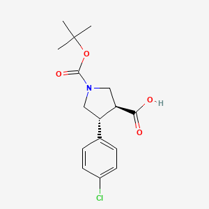 Boc-trans-DL-b-Pro-4-(4-chlorophenyl)-OH structure, CAS 851484-56-5