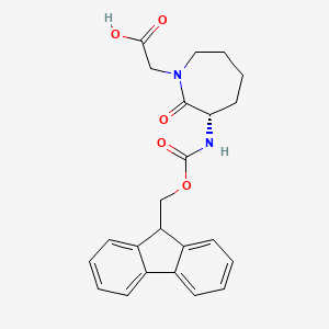 1H-Azepine-1-aceticacid,3-[[(9H-fluoren-9-ylmethoxy)carbonyl]amino]hexahydro-2-oxo-,(3S)-(9CI) structure, CAS 142855-79-6