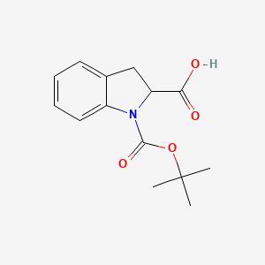 1-(TERT-BUTOXYCARBONYL)-2-INDOLINECARBOXYLIC ACID structure, CAS 133851-52-2