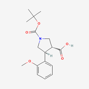 BOC-(TRANS)-4-(2-METHOXY-PHENYL)-PYRROLIDINE-3-CARBOXYLIC ACID structure, CAS 1217689-78-5