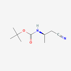 Carbamic acid, [(1R)-2-cyano-1-methylethyl]-, 1,1-dimethylethyl ester (9CI) structure, CAS 170367-68-7