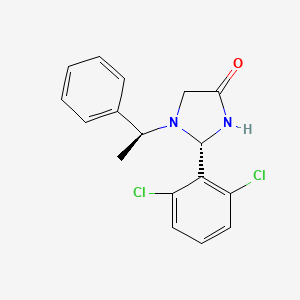 (S)-2-(2,6-dichlorophenyl)-1-((S)-1-phenylethyl)imidazolidin-4-one structure, CAS 1149765-12-7