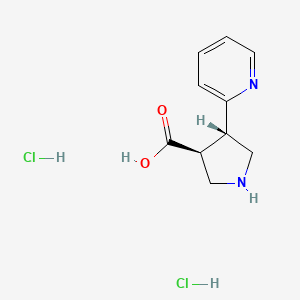 (+/-)-TRANS-4-(2-PYRIDINYL)PYRROLIDINE-3-CARBOXYLIC ACID DIHYDROCHLORIDE structure, CAS 1049739-70-9